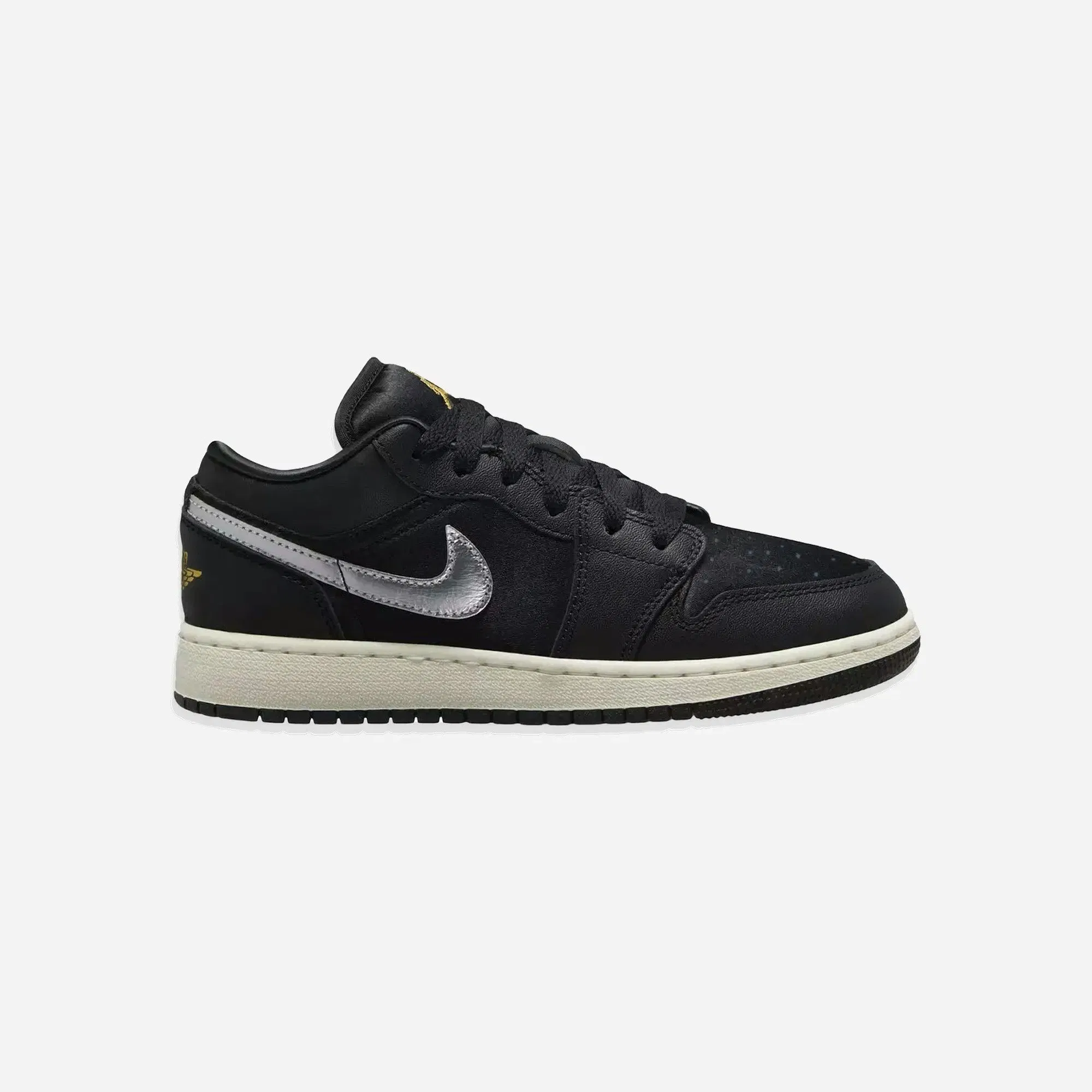 Jordan 1 Low Se Black Silver Sail Gold Gs