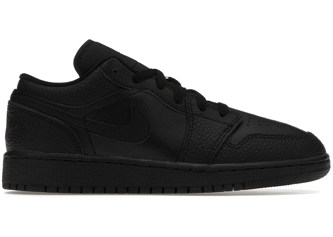 Jordan 1 Low Tumbled Leather Black Gs