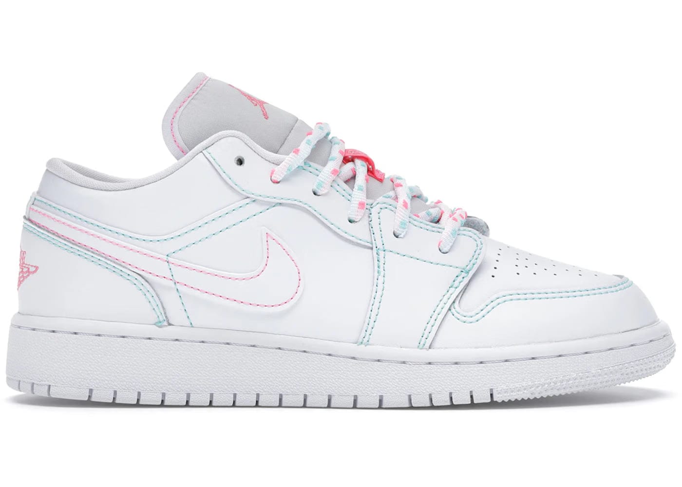 Jordan 1 Low White Green Pink Gs