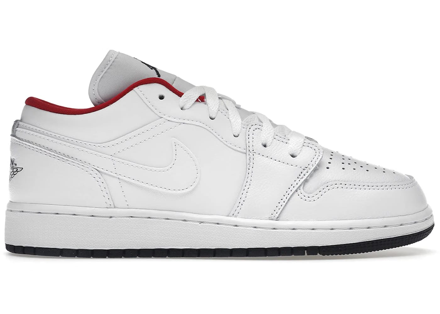 Jordan 1 Low White Gym Red Black Gs