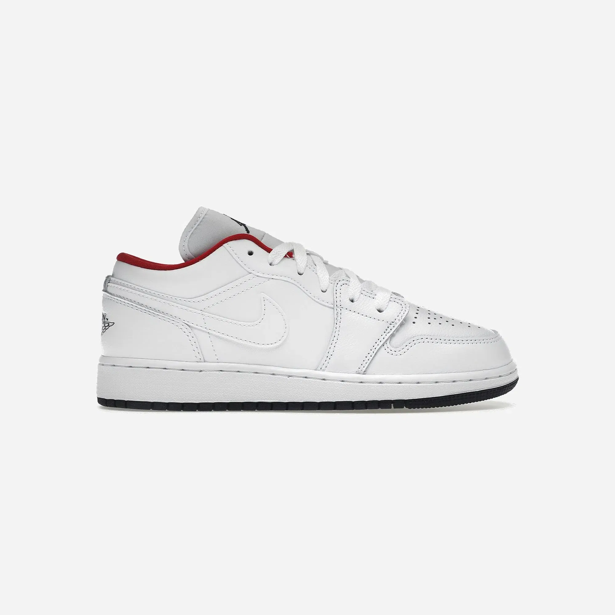 Jordan 1 Low White Gym Red Black Gs