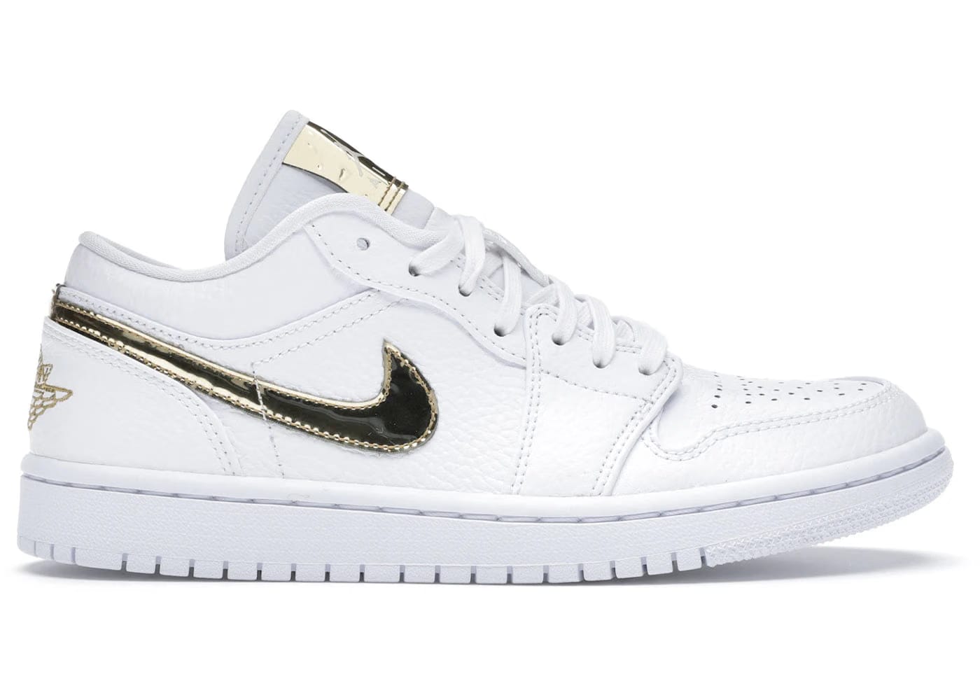 Jordan 1 Low White Metallic Gold Womens