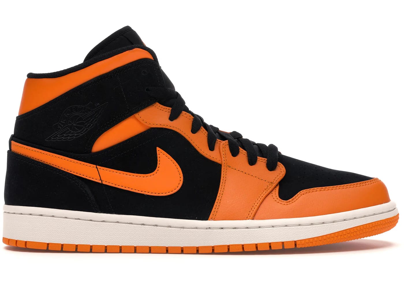 Jordan 1 Mid Black Orange Peel
