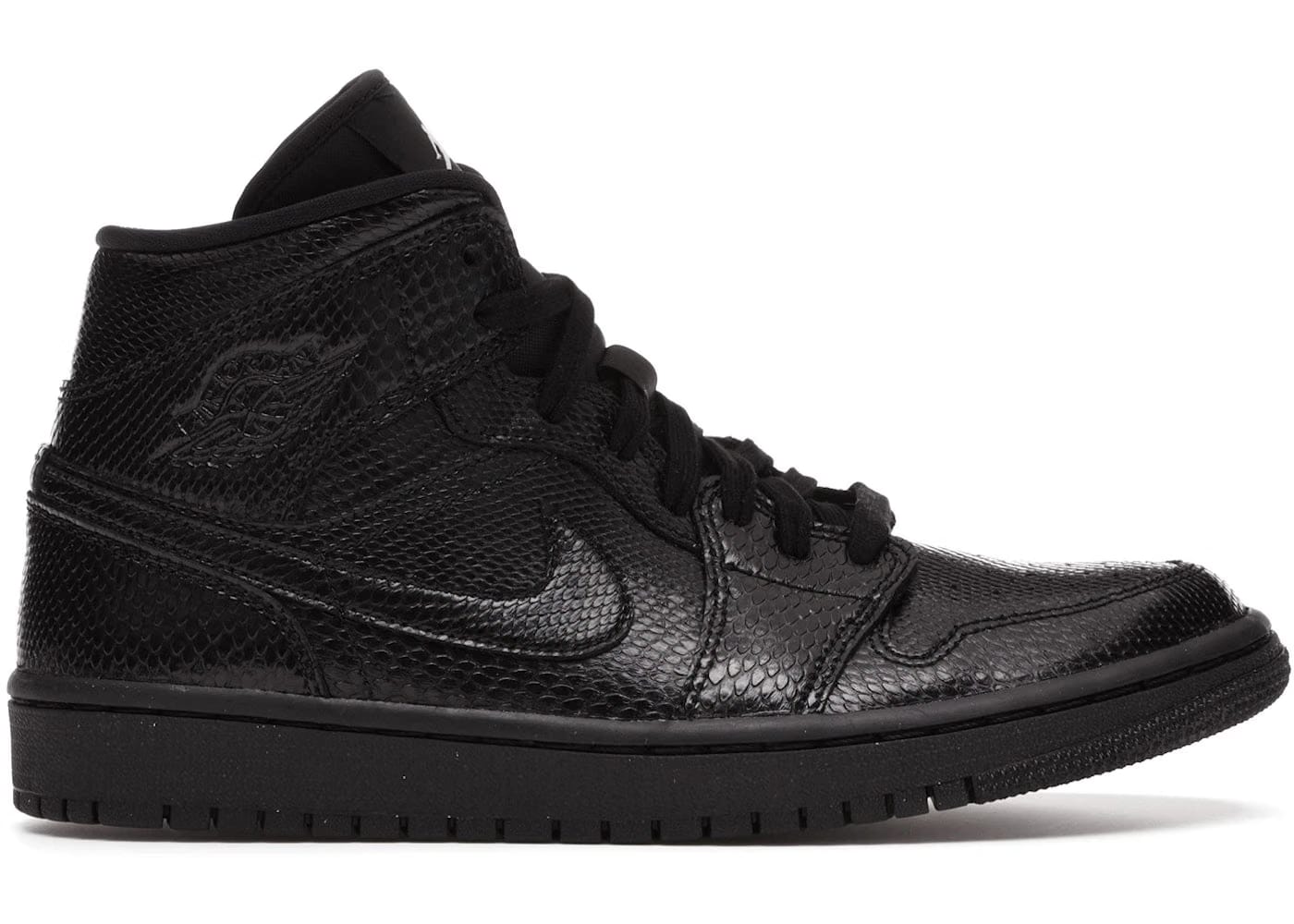 Jordan 1 Mid Black Snakeskin Womens
