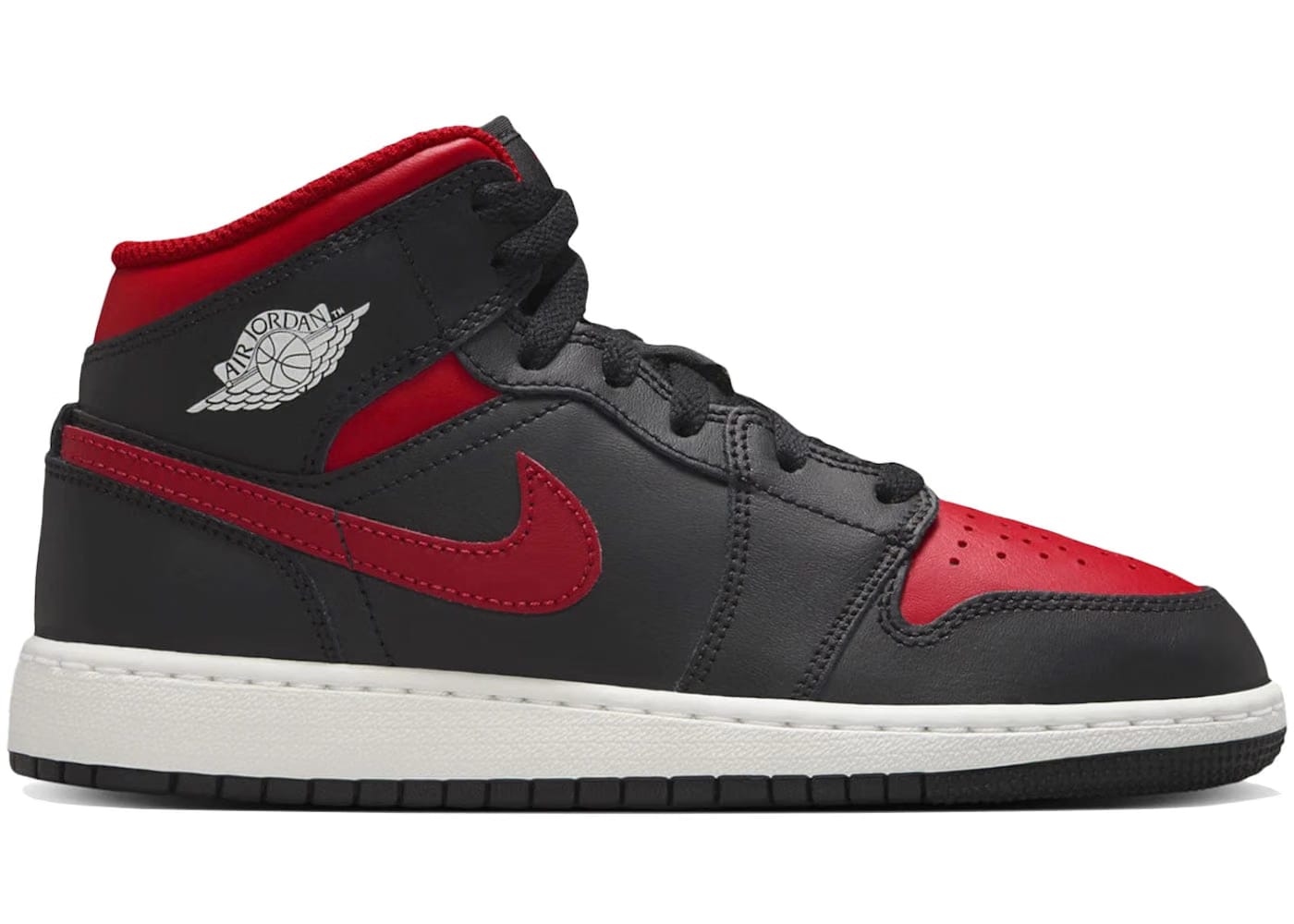 Jordan 1 Mid Black Summit White Varsity Red Gs