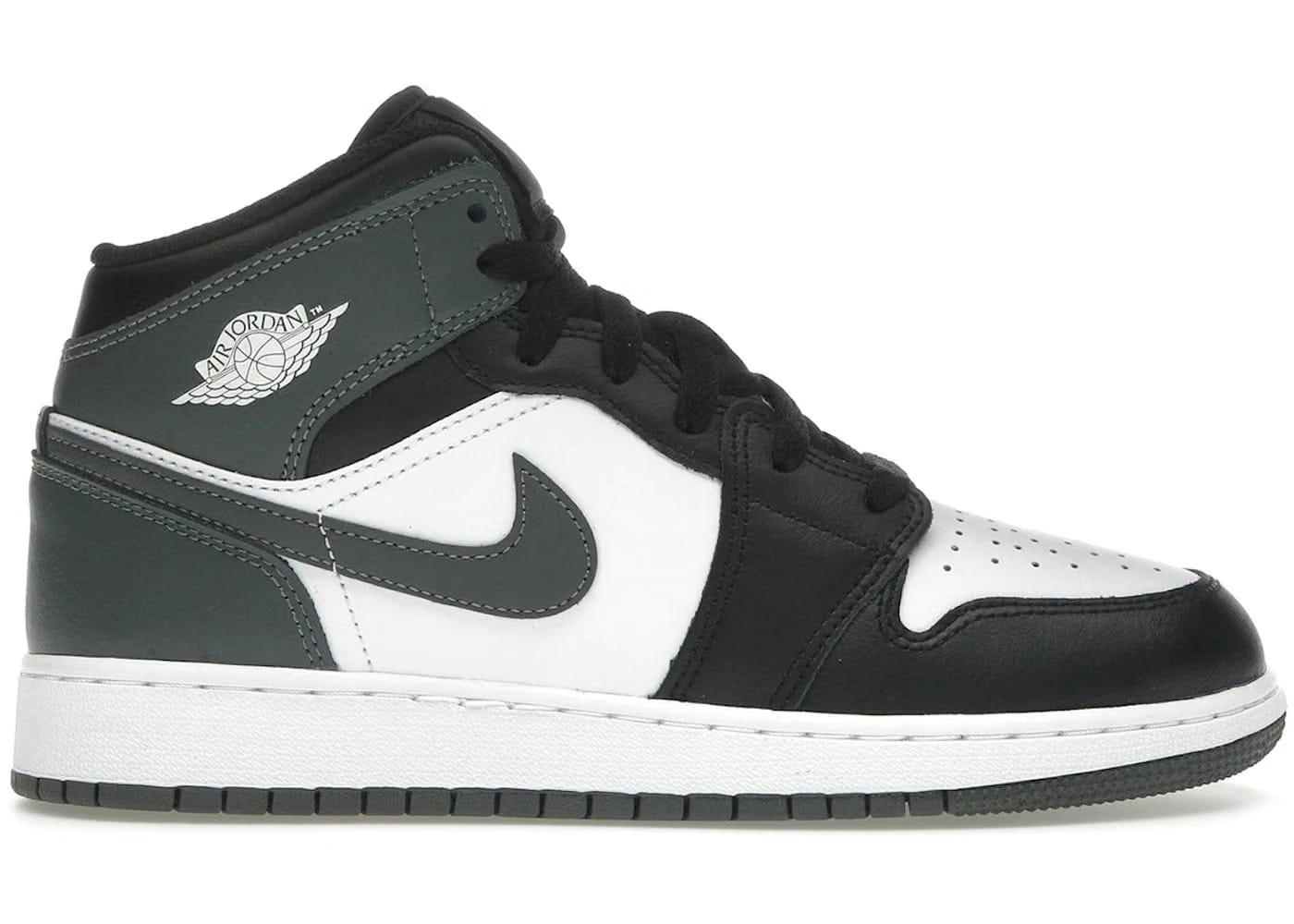 Jordan 1 Mid Black White Iron Grey Gs