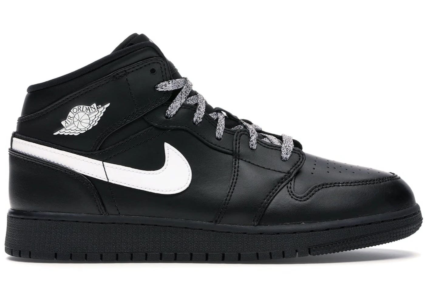 Jordan 1 Mid Black White Speckle Gs