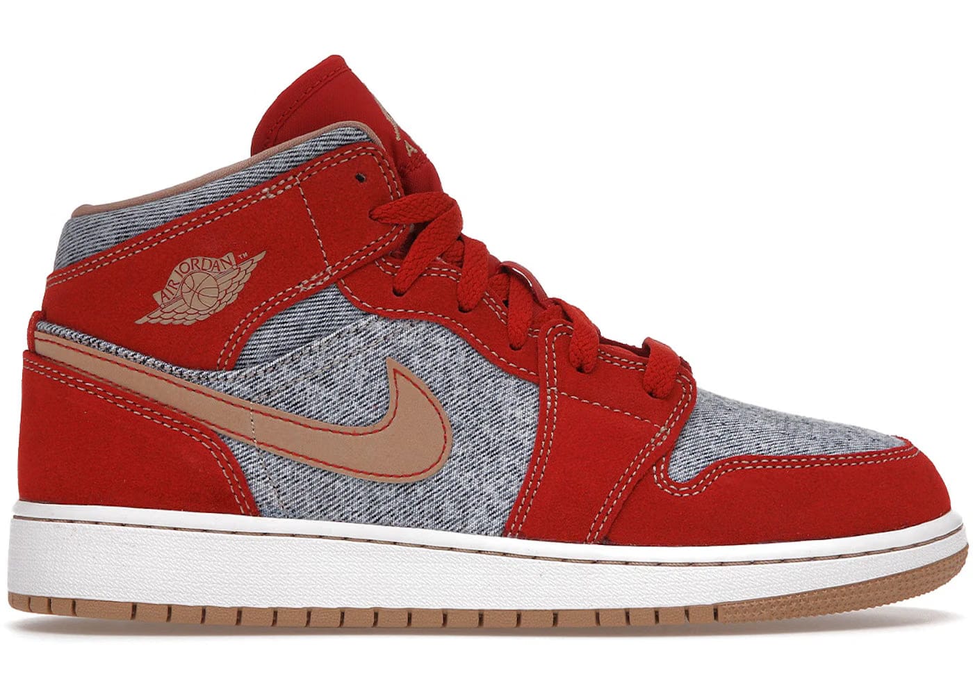 Jordan 1 Mid Denim Red Gs
