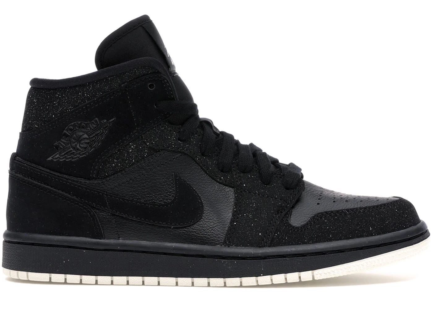 Jordan 1 Mid Glitter Black Womens