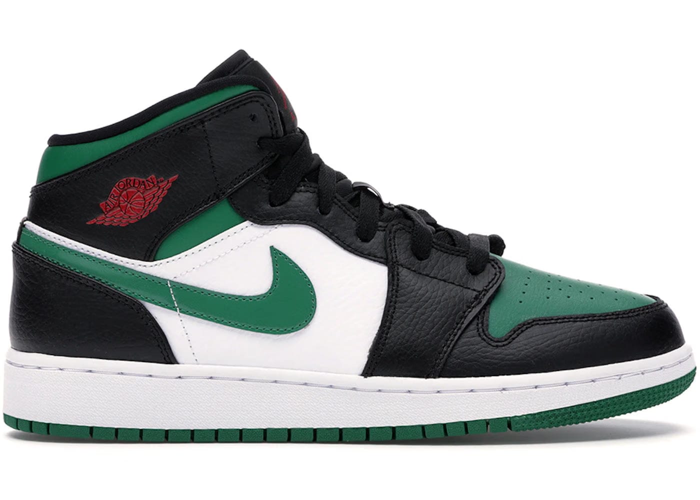 Jordan 1 Mid Green Toe Gs