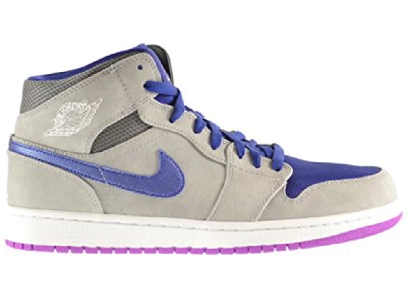 Jordan 1 Mid Matte Silver Laser Purple