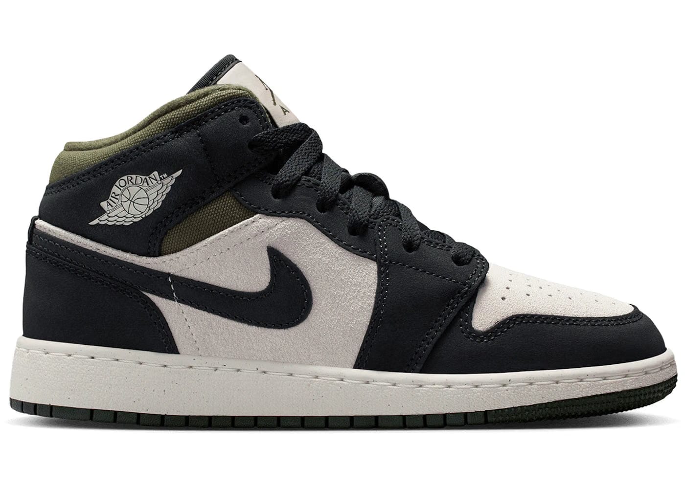 Jordan 1 Mid Off Noir Medium Olive Gs