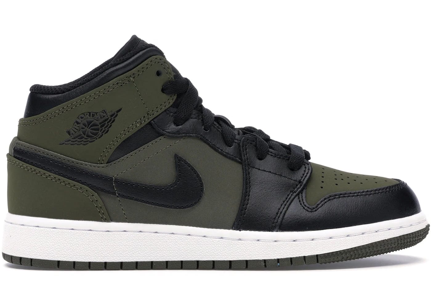 Jordan 1 Mid Olive Canvas Black Gs