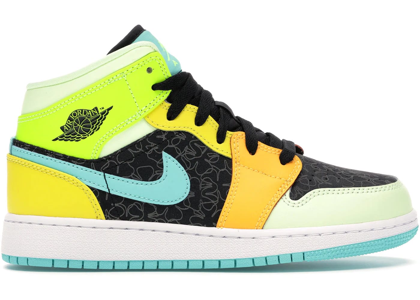 Jordan 1 Mid Se Aurora Green Gs