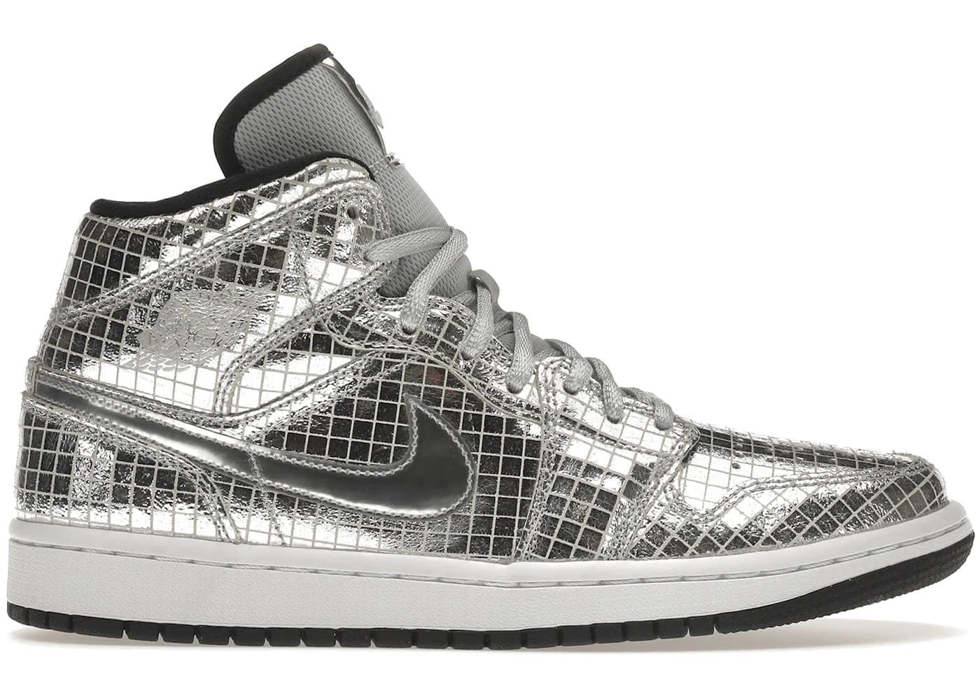 Jordan 1 Mid Se Disco Metallic Silver Womens