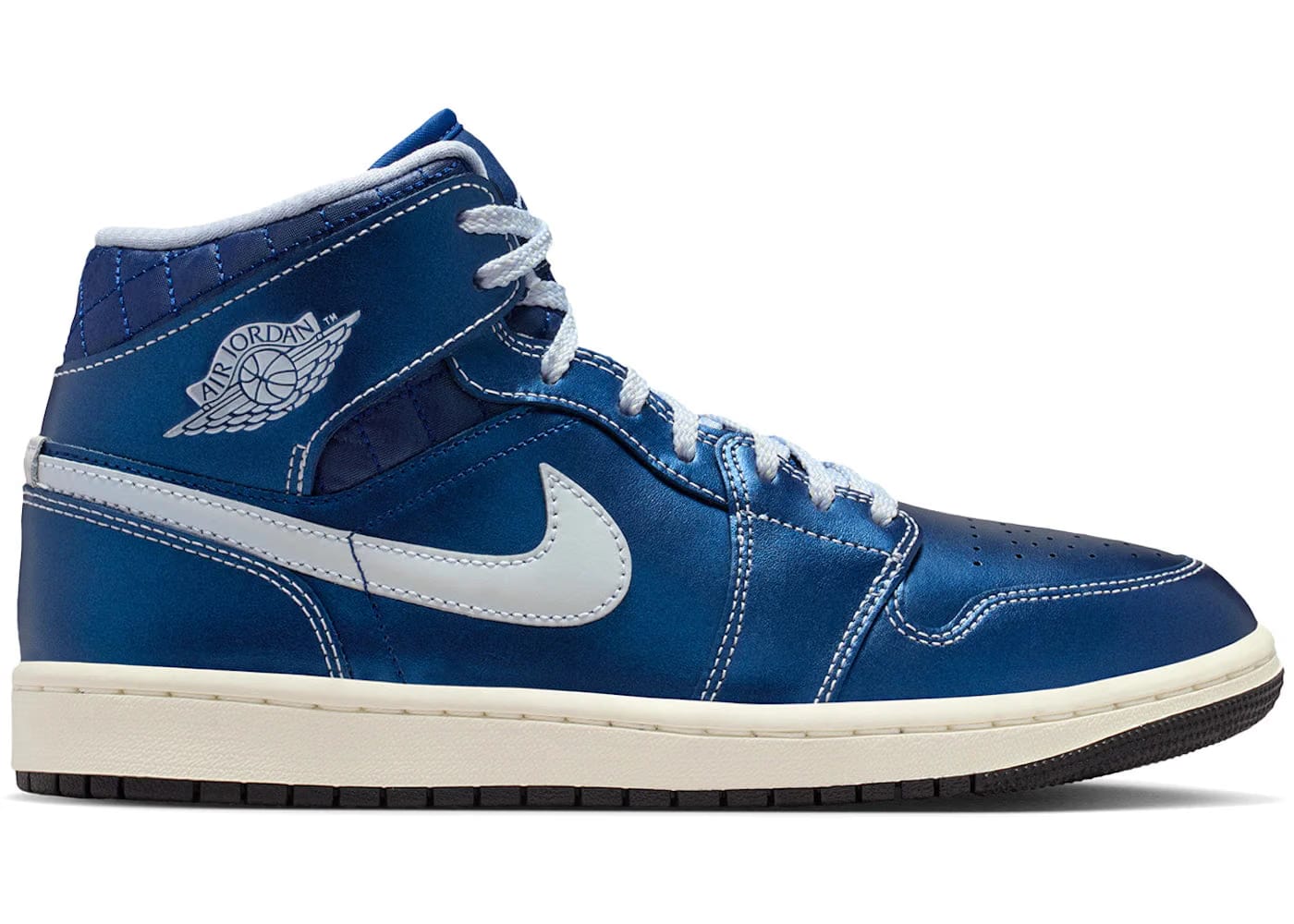 Jordan 1 Mid Se Metallic Blue Quilted Womens
