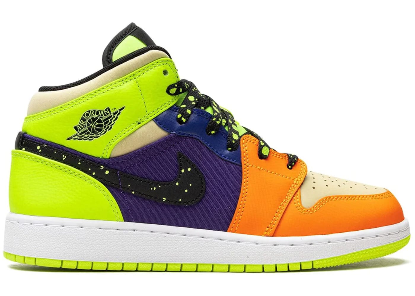 Jordan 1 Mid Se Volt Vivid Orange Gs