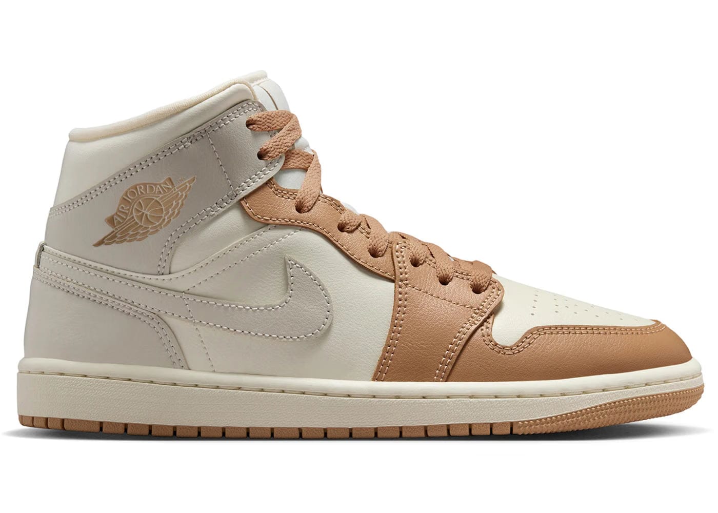 Jordan 1 Mid Tan Toe Womens