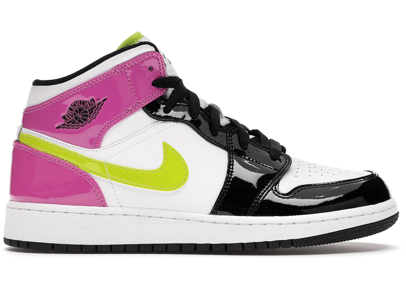 Jordan 1 Mid White Black Cyber Pink Gs