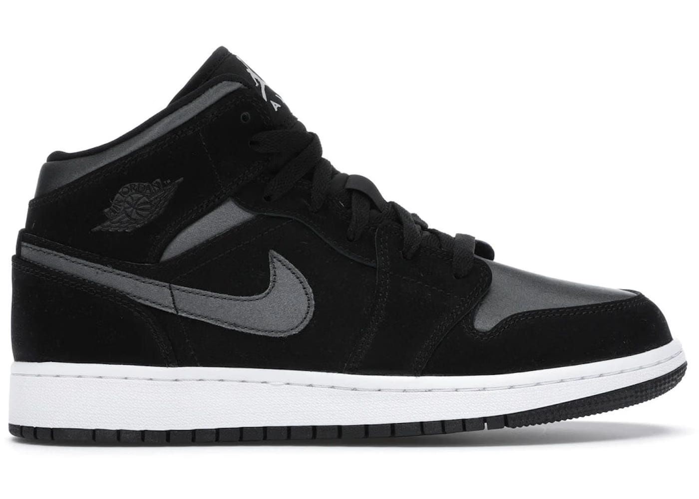 Jordan 1 Mid White Black Grey Gs