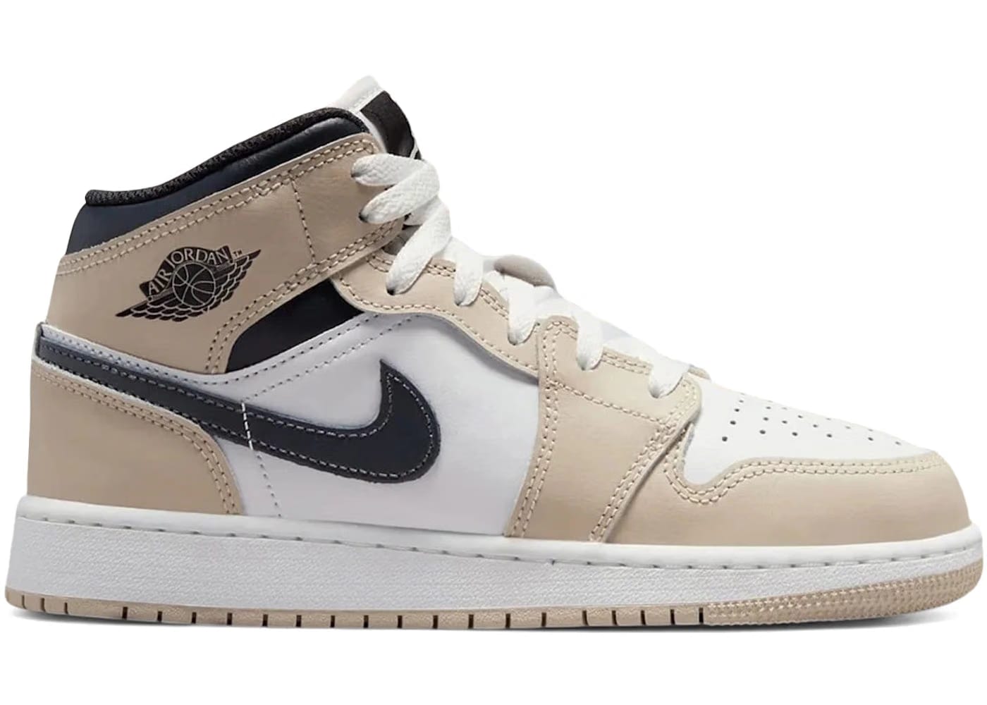 Jordan 1 Mid White Off Noir Rattan Gs