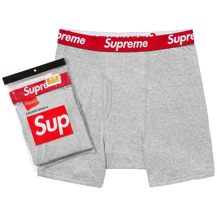 Supreme x Hanes Boxer Briefs (2 Pack) Heather Grey