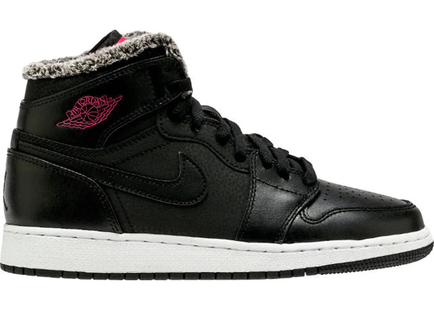 Jordan 1 Retro High Fleece Black Pink Gs