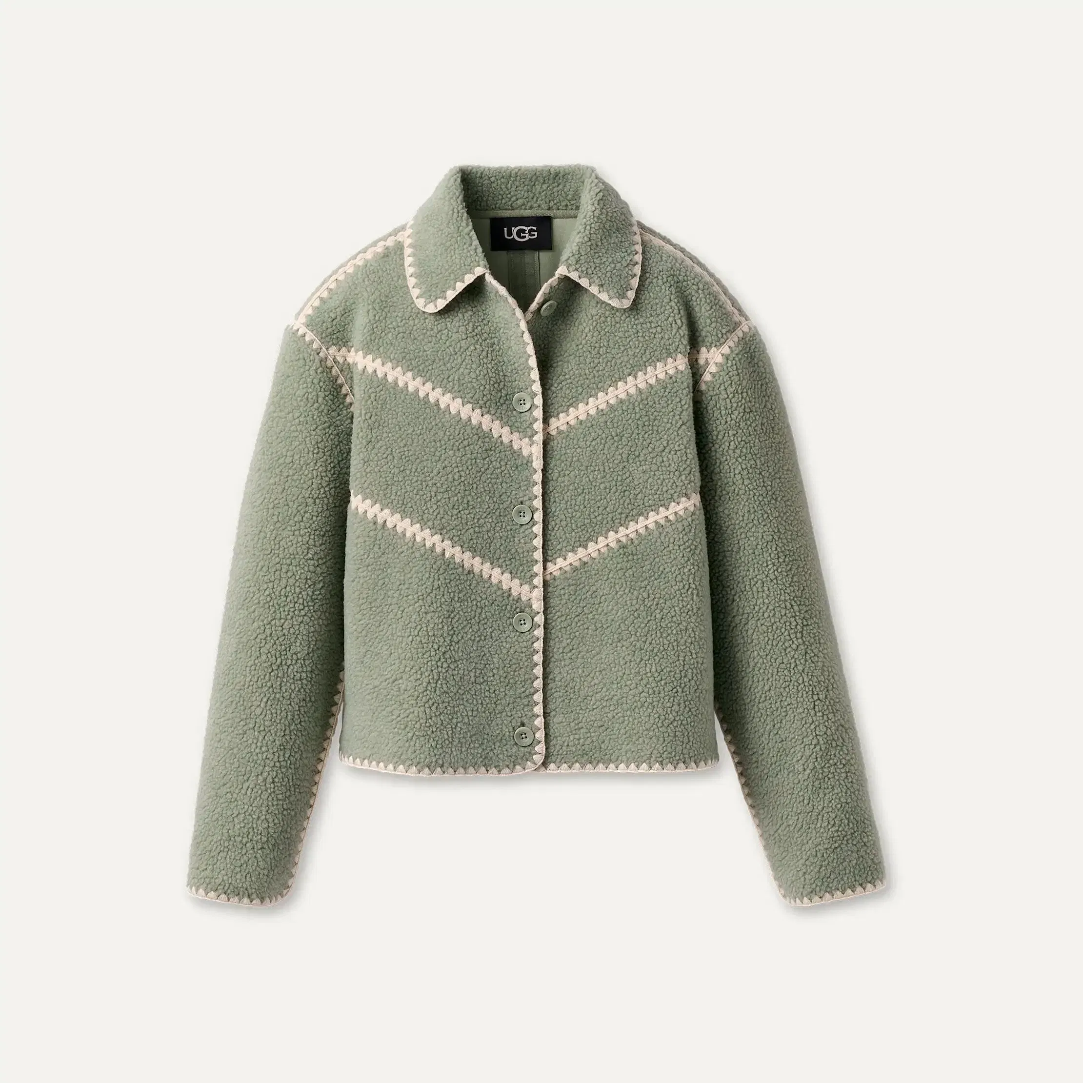 Ugg Ellison Uggfluff Shell Jacket Green Fog Heather