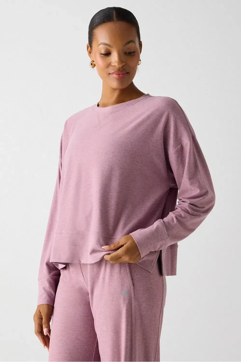 Fabletics Cloud Jersey Boxy Long - Sleeve Top