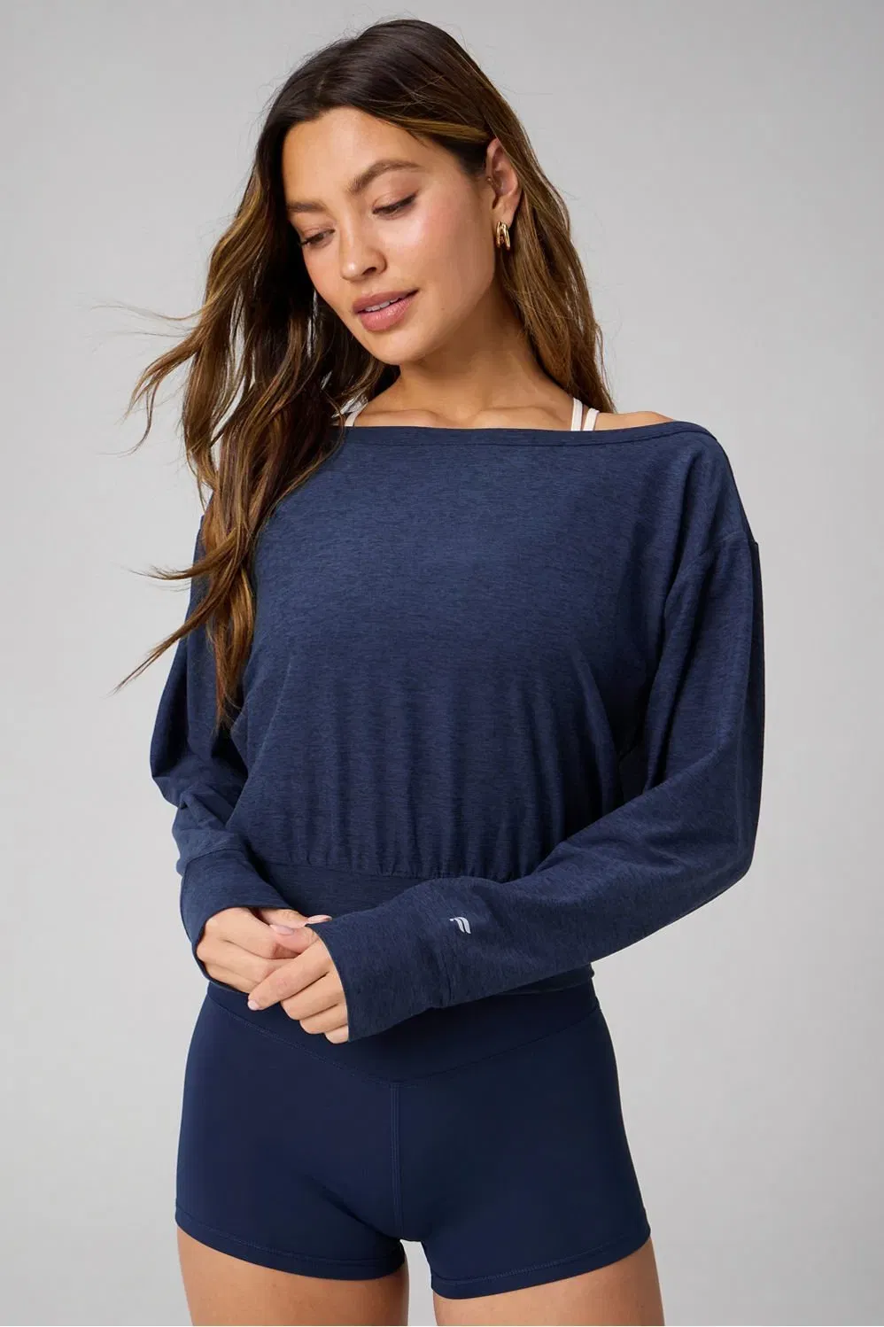 Fabletics Cloud Jersey Off - Shoulder Sweatshirt