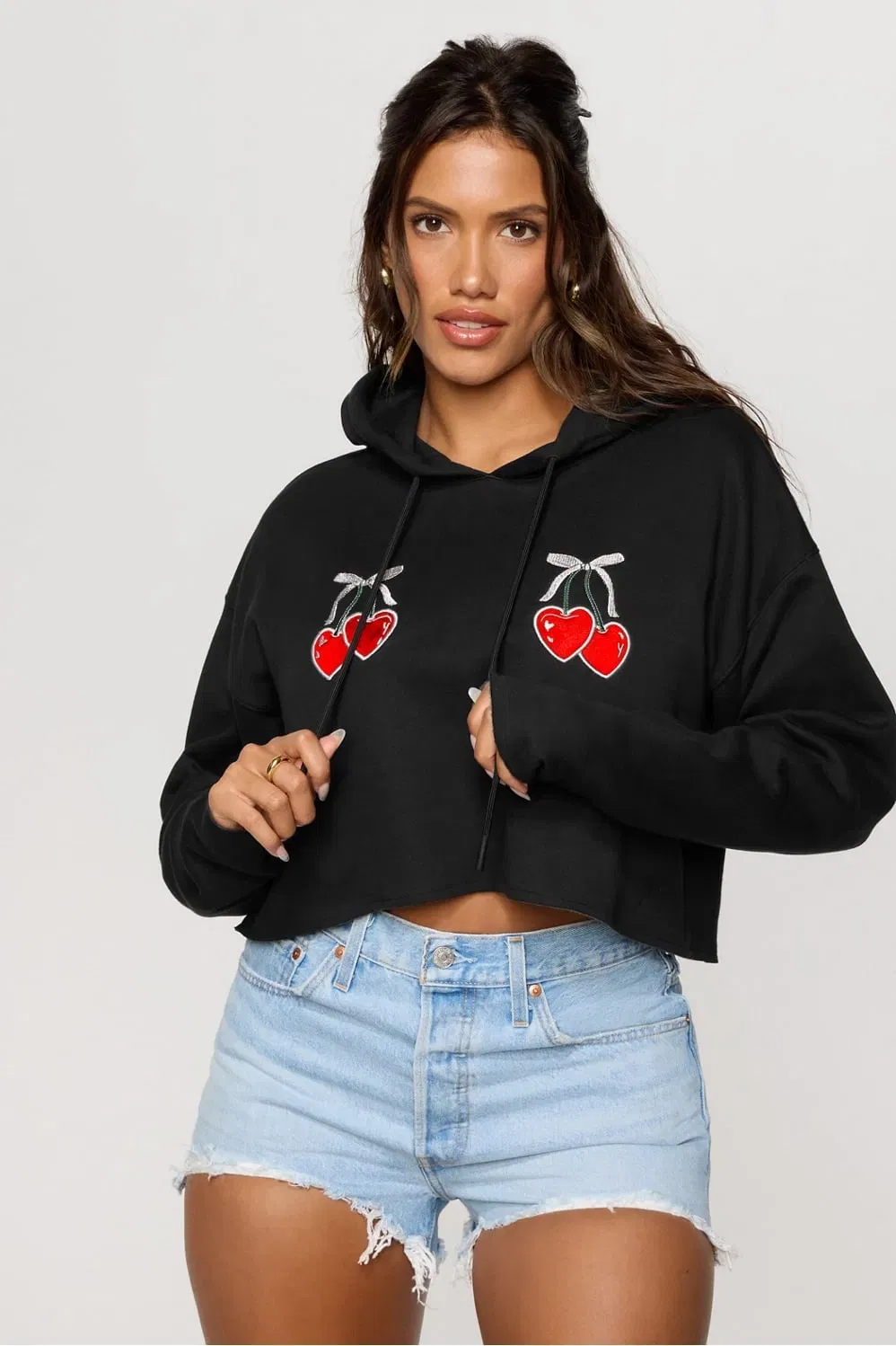 Fabletics Cozy Fleece Cherry Cropped Hoodie