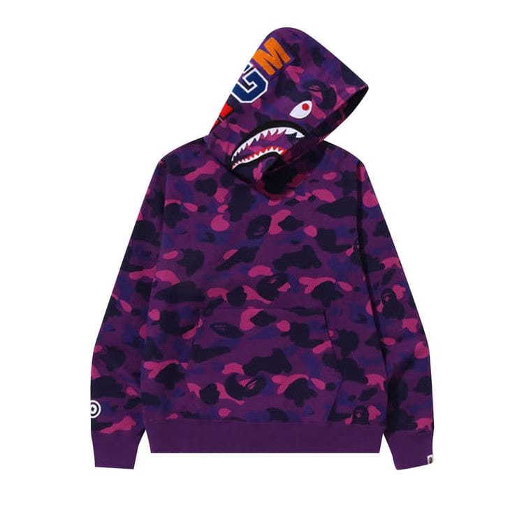BAPE Color Camo Shark Pullover Hoodie Purple