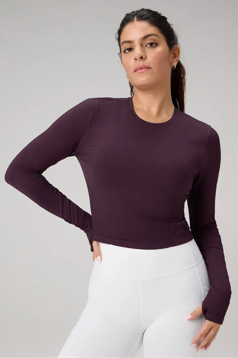 Fabletics Feather Tech+ Cropped Long - Sleeve Top