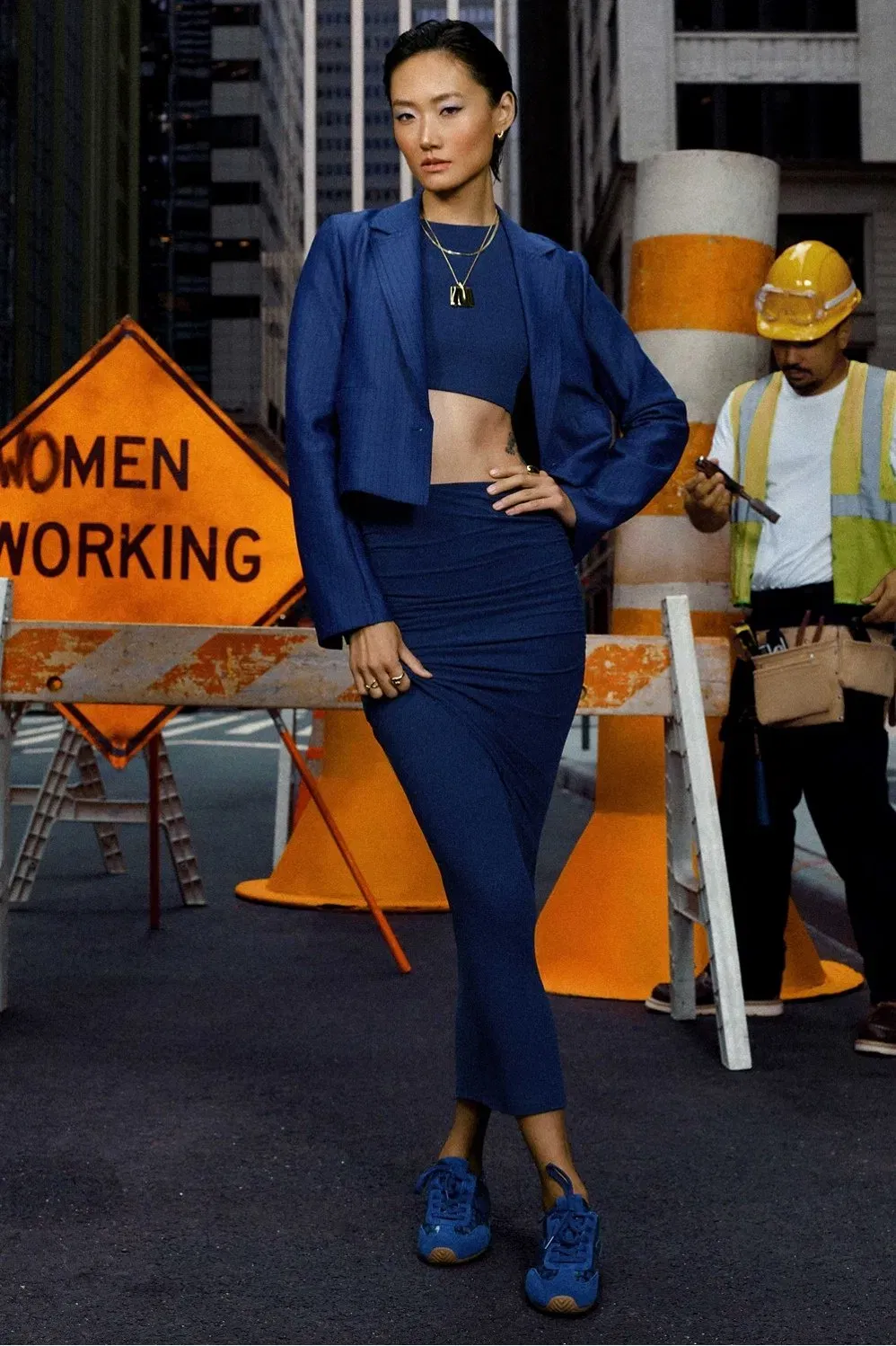 Fabletics Pinstripe Cropped Blazer