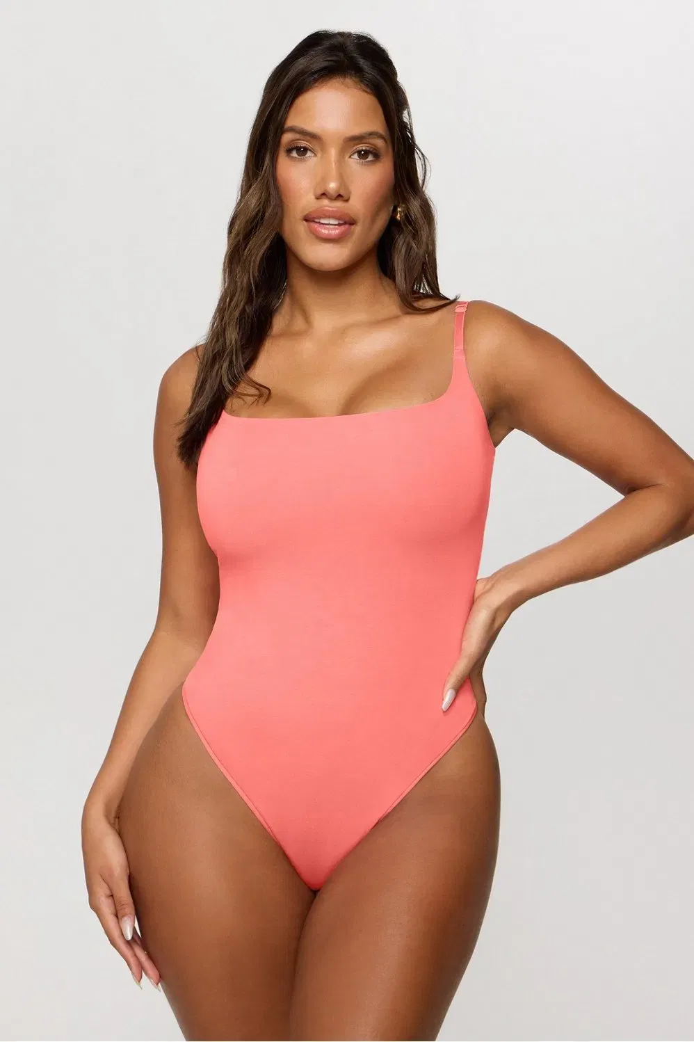 Fabletics Snug Cotton Strappy Thong Bodysuit