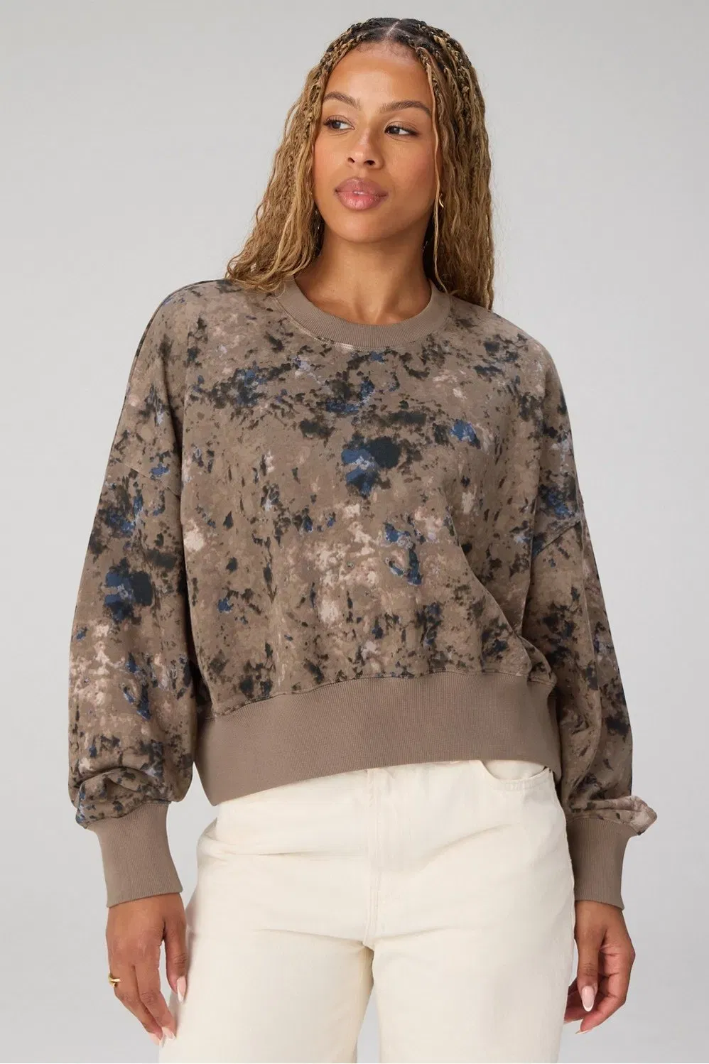 Fabletics Year Round Terry Crew Neck Sweatshirt