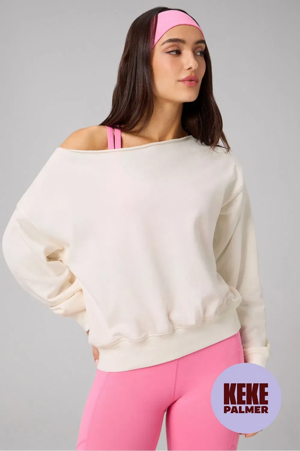 Fabletics Year Round Terry Off Shoulder Sweatshirt