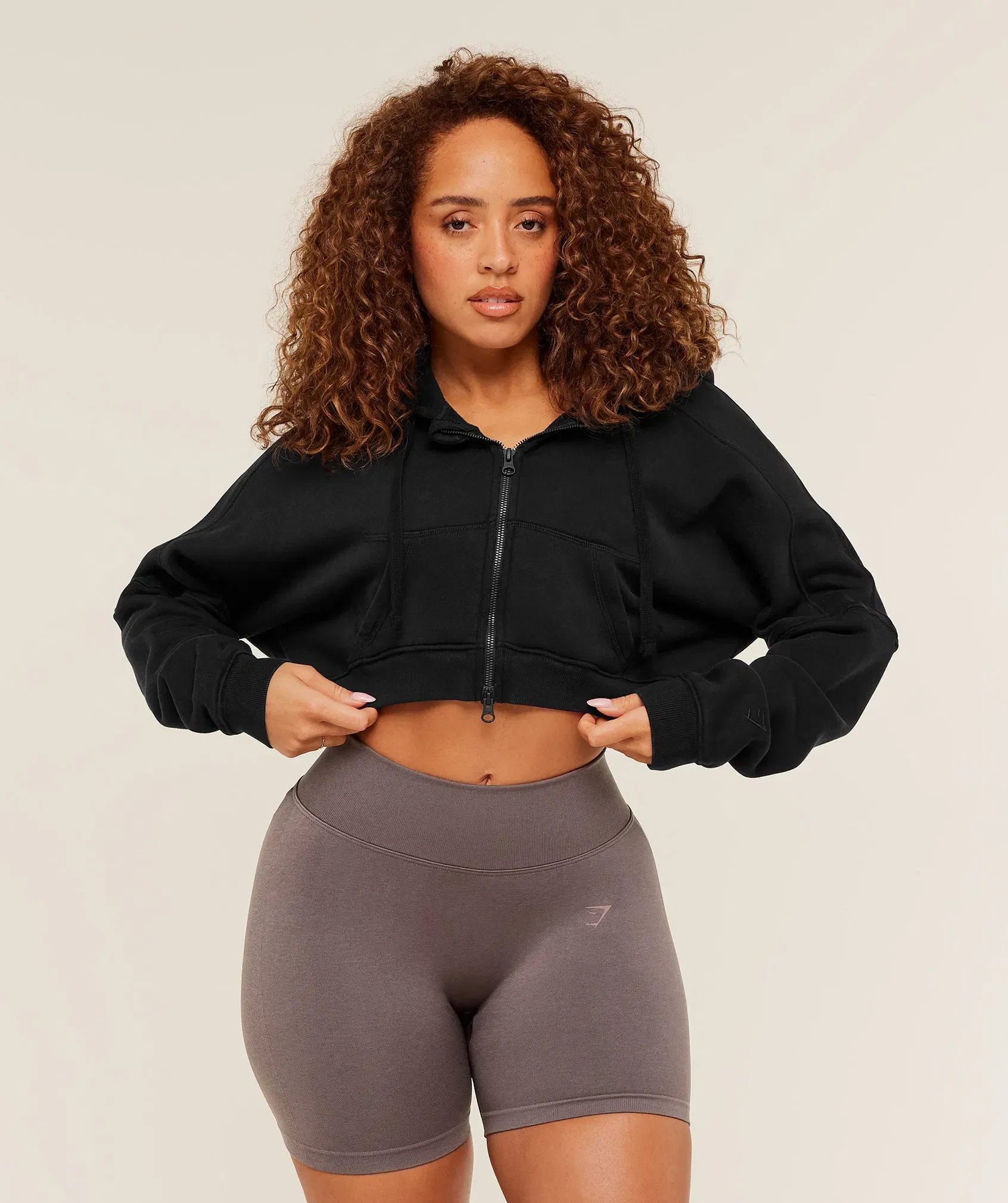 Women's Gymshark Pump Zip Through Hoodie Black