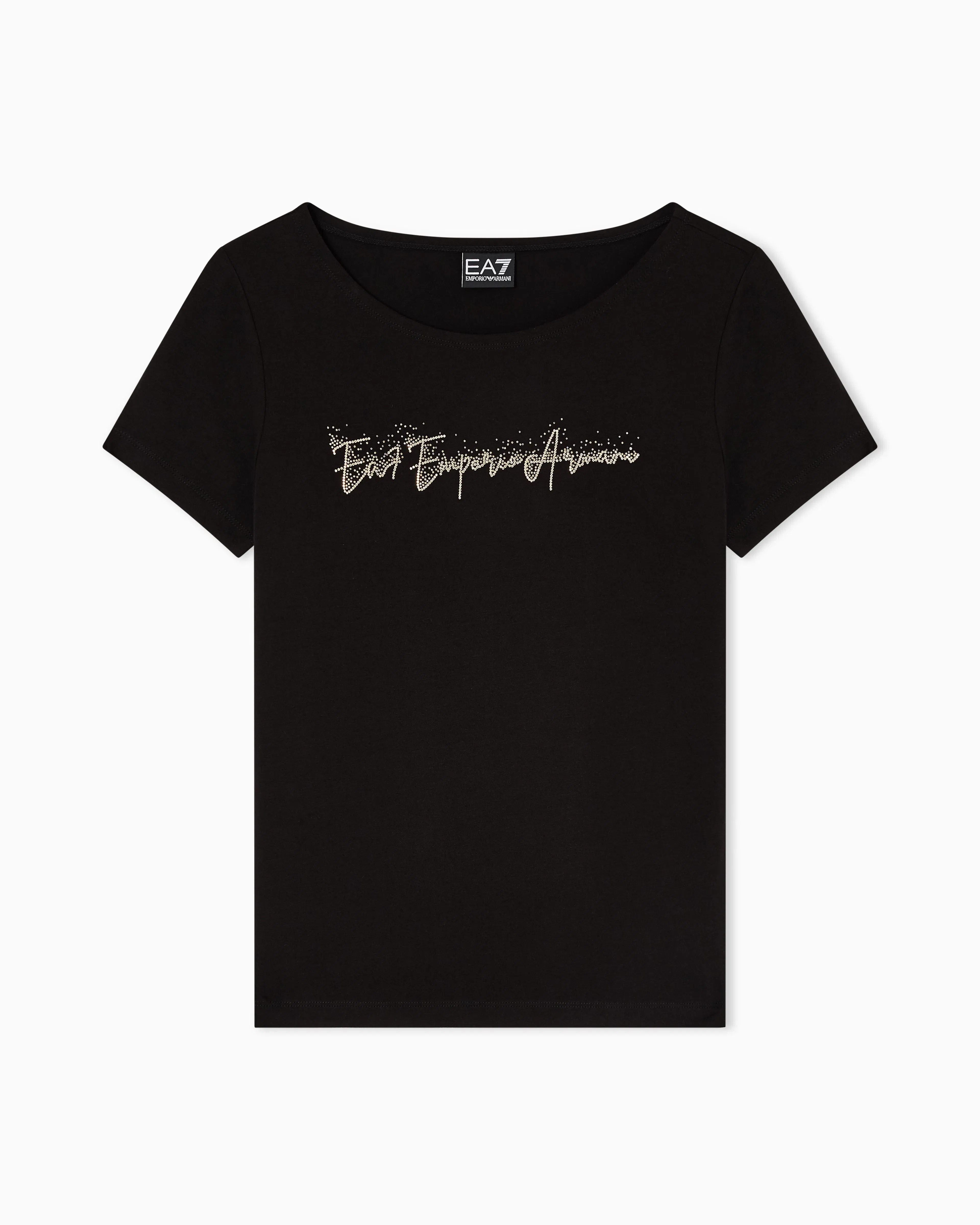 EA7 Logo Series stretch - jersey T - shirt with signature logo