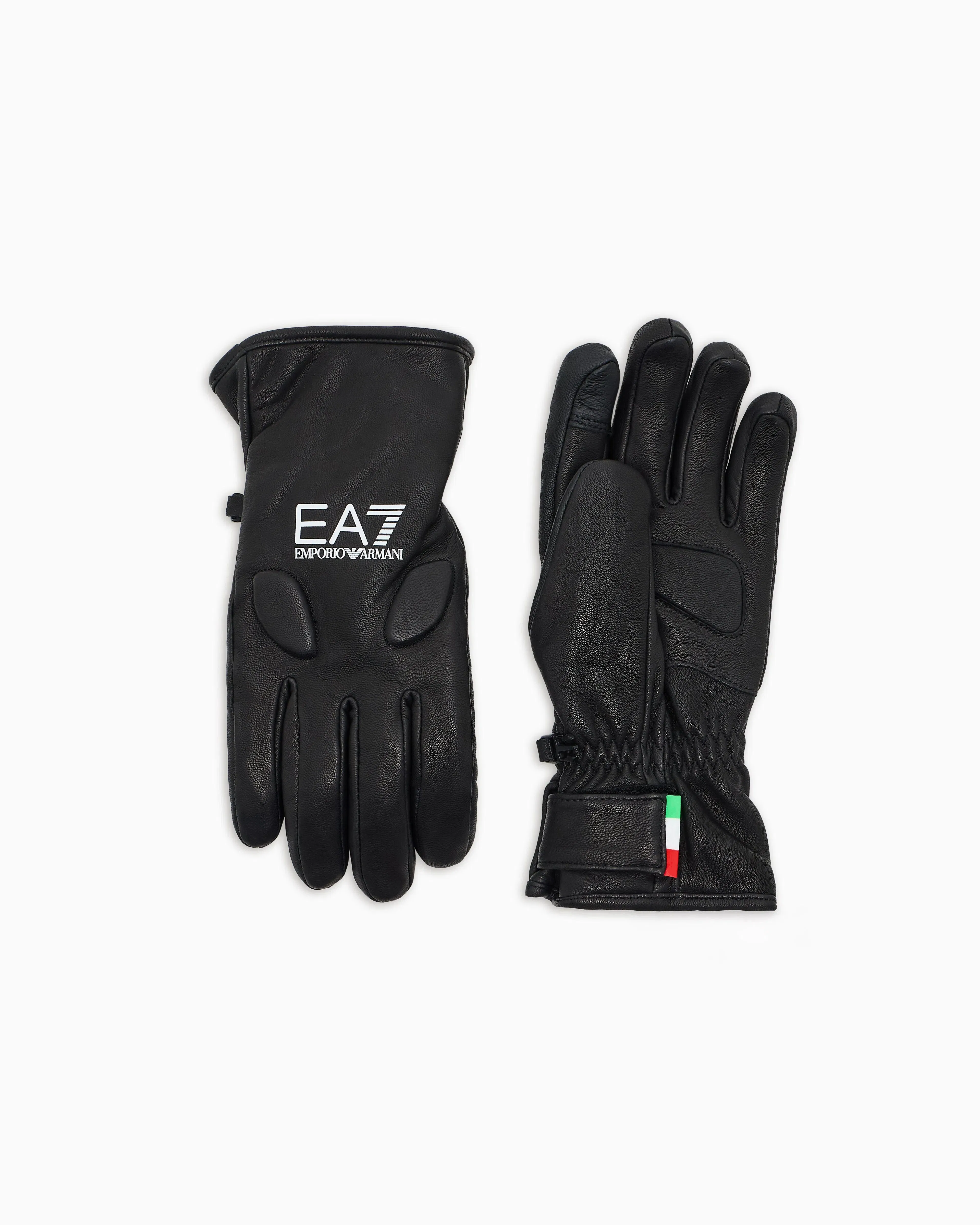 EA7 Technical leather ski gloves