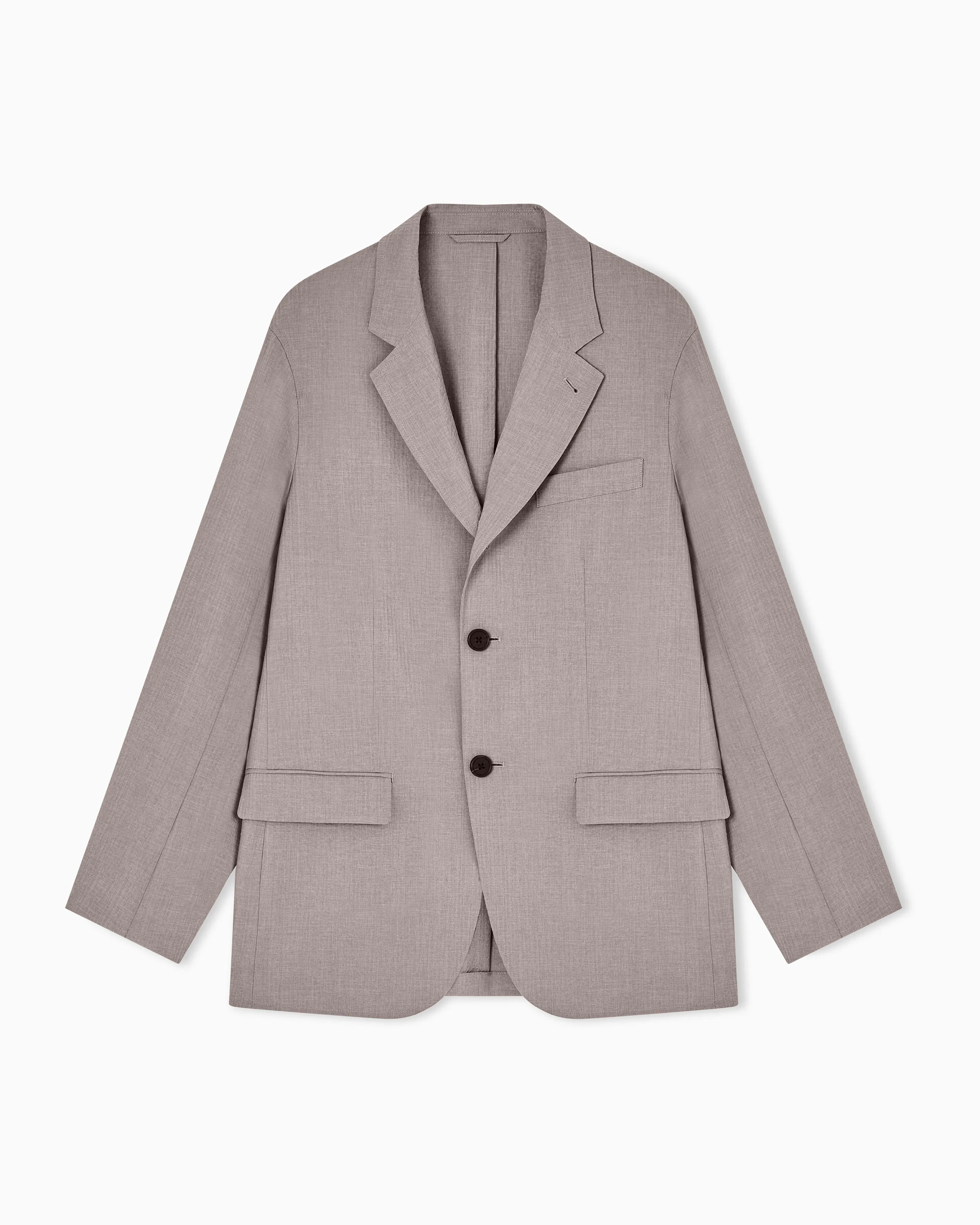 Emporio Armani Single - breasted jacket in technical seersucker fabric