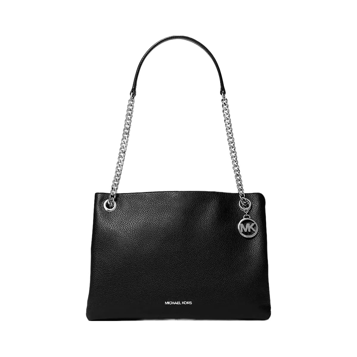 Michael Kors Christina Medium Pebbled Leather Messenger Bag Black