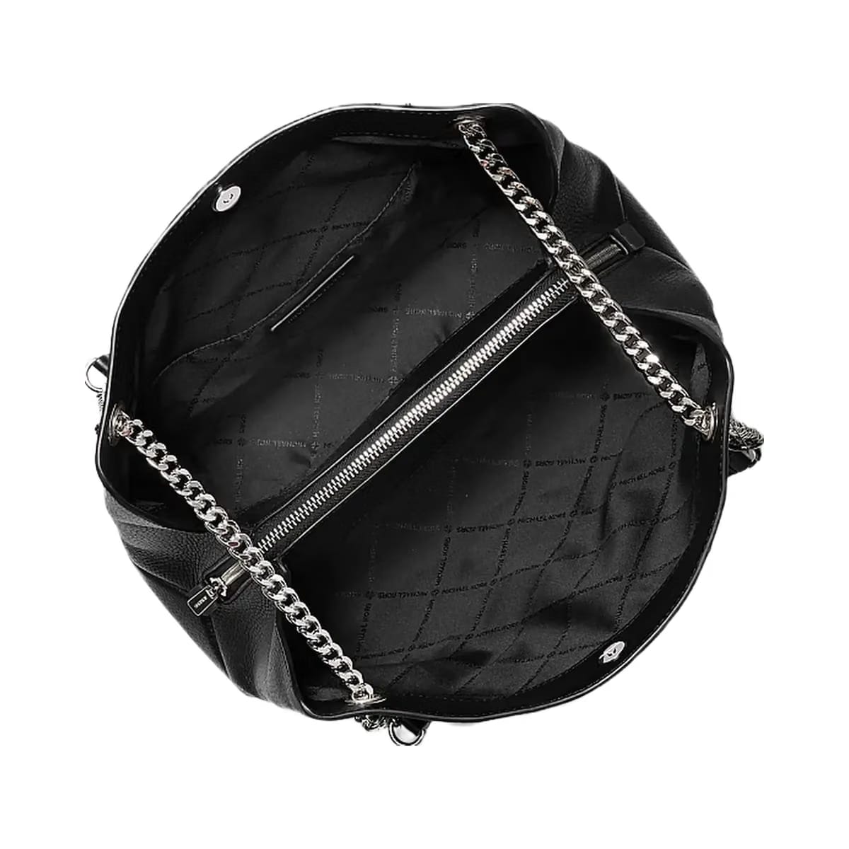 Michael Kors Christina Medium Pebbled Leather Messenger Bag Black
