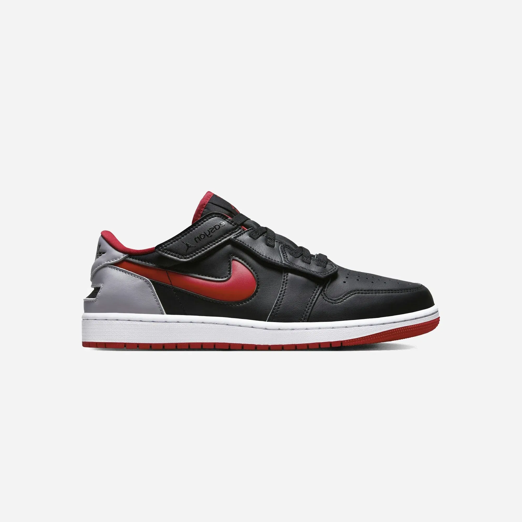 Jordan 1 Low Flyease Black Cement Grey White Fire Red