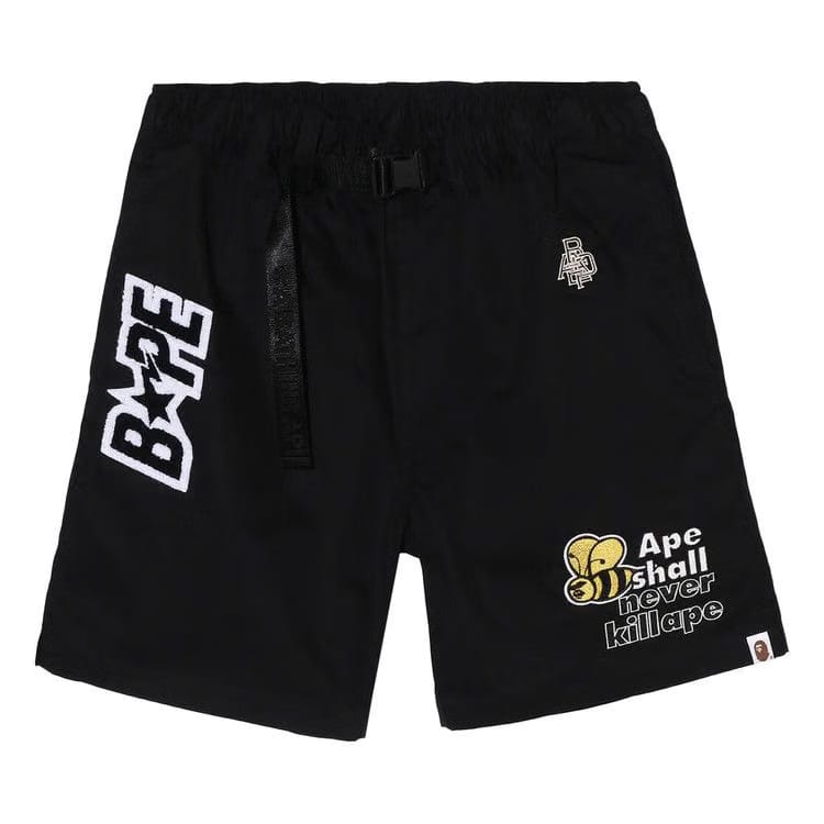 BAPE Patchwork Eazy Shorts Black
