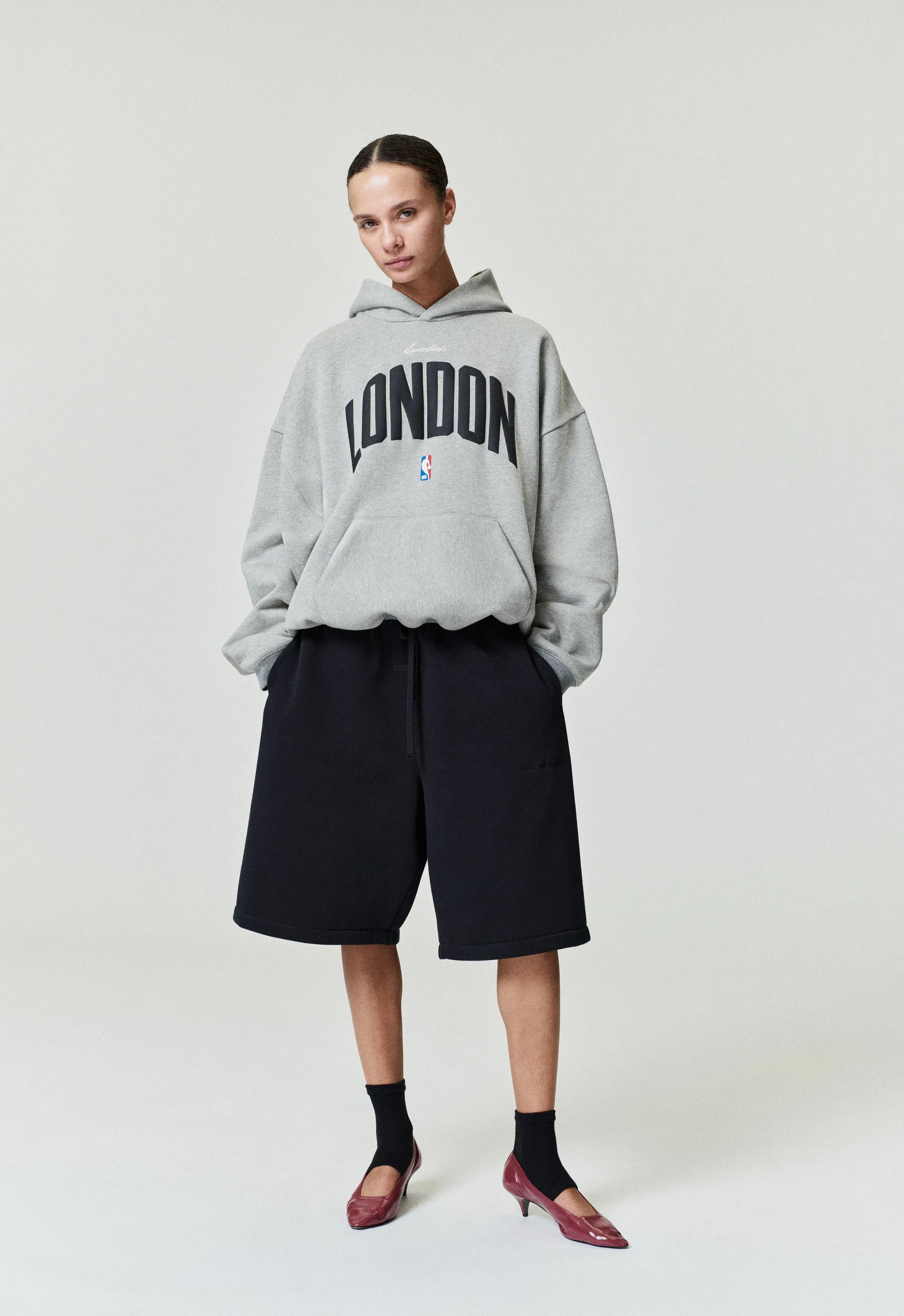 Essentials London 90S Hoodie Concrete Heather