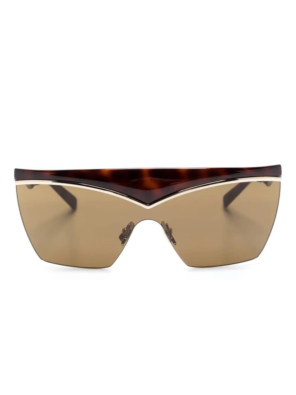 tortoiseshell shield-frame sunglasses