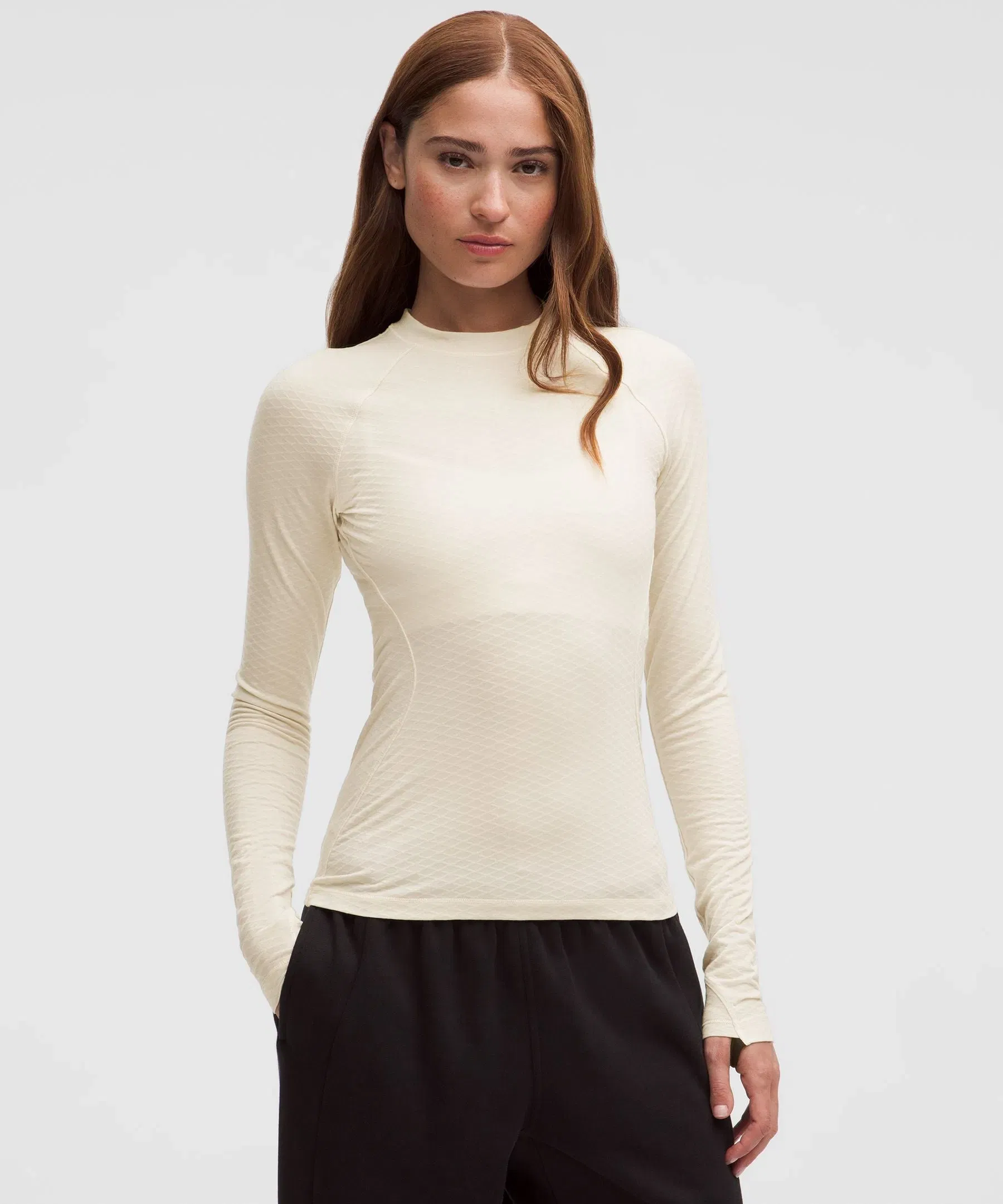 Lululemon Women's Diamond - Texture Wool - Blend Crewneck Base Layer
