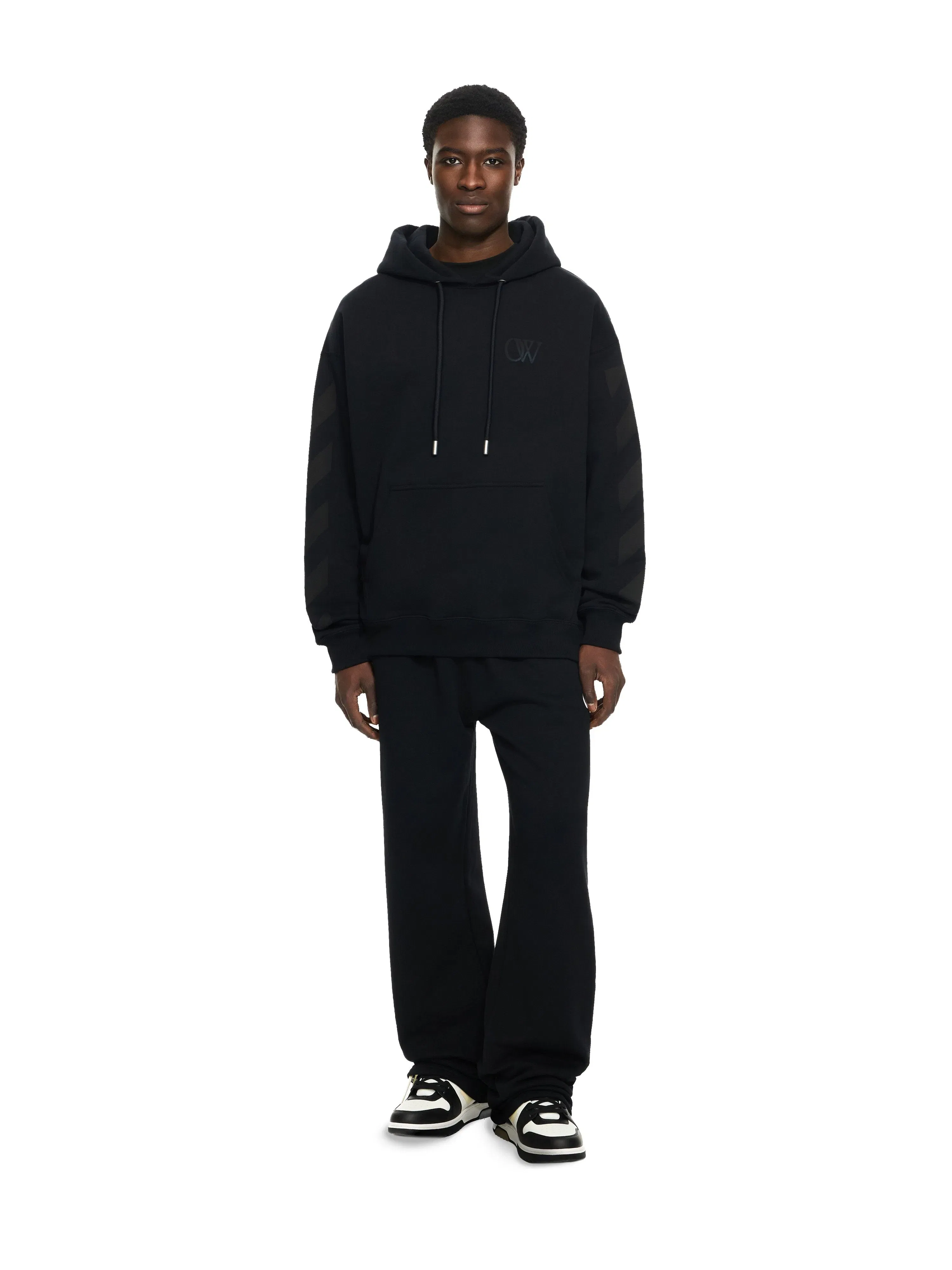 Off - White Diagonal Skate Hoodie Black