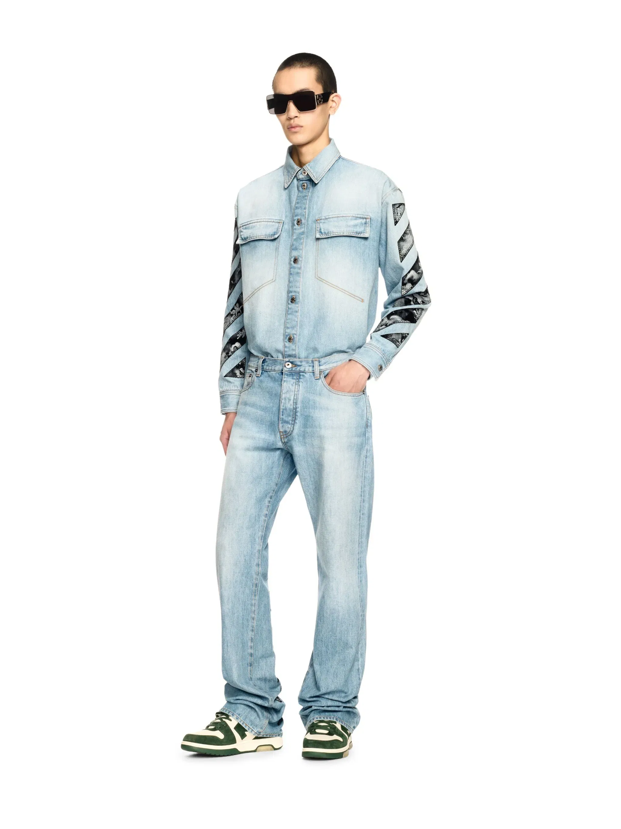 Off - White Fresco Diag Relaxed Jeans Blue